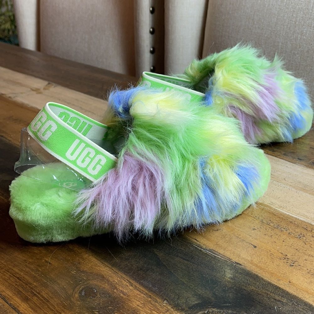 UGG FLUFF YEAH TIE DYE Slide Slipper Sandals - Picture 5 of 8